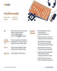 Lowongan Kerja LPDP 2021 Fresh Graduate S1 dan D3 Bagian Multimedi